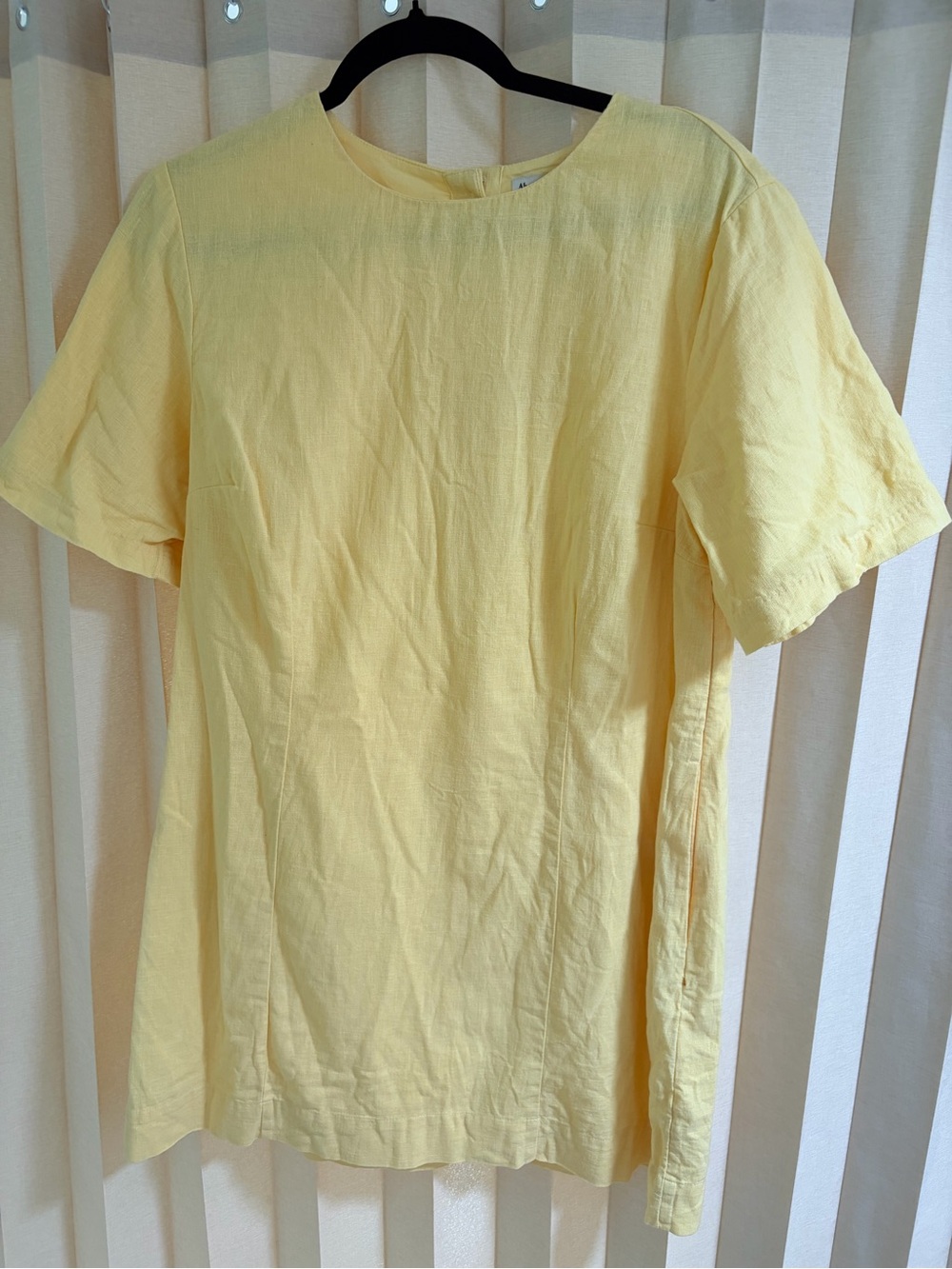 Abercrombie Soft Yellow Short-Sleeve Linen Tunic Dress